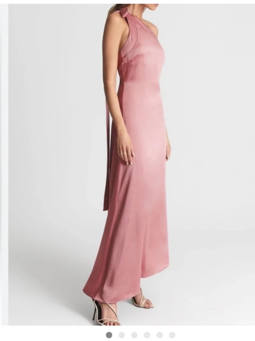 One-Shoulder Rose Pink Evening Gown